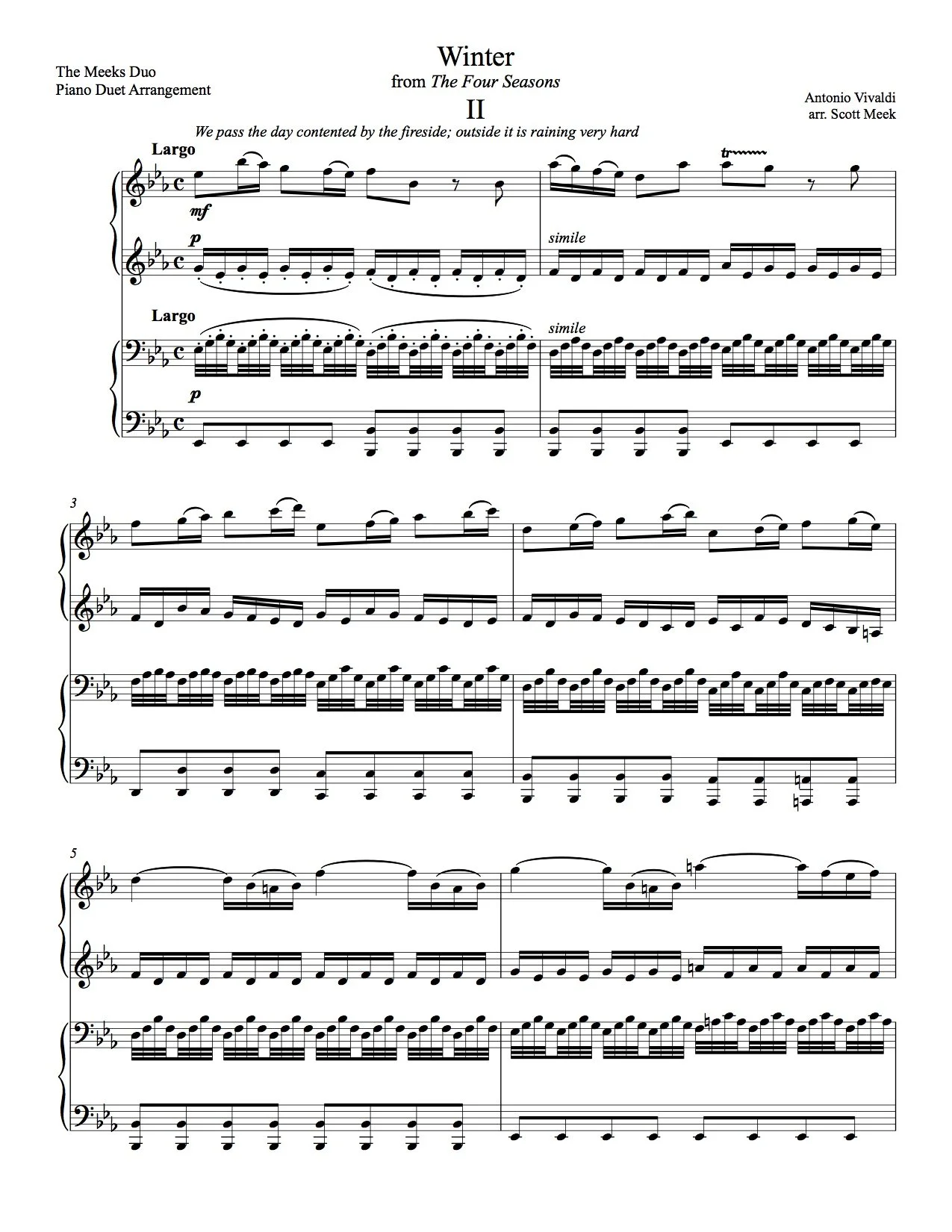 Vivaldi - Winter (2nd movement) — The Meeks Duo